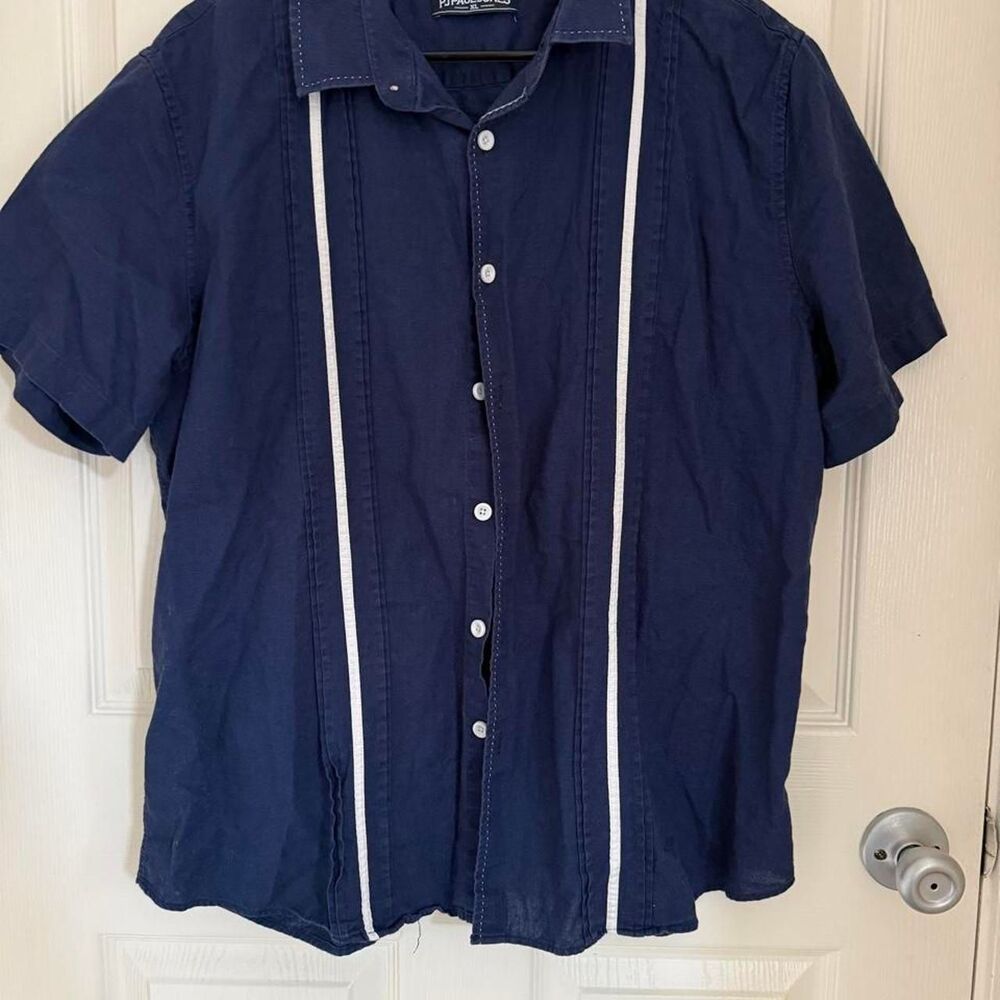 Unbranded Men's Navy and Blue Shirt